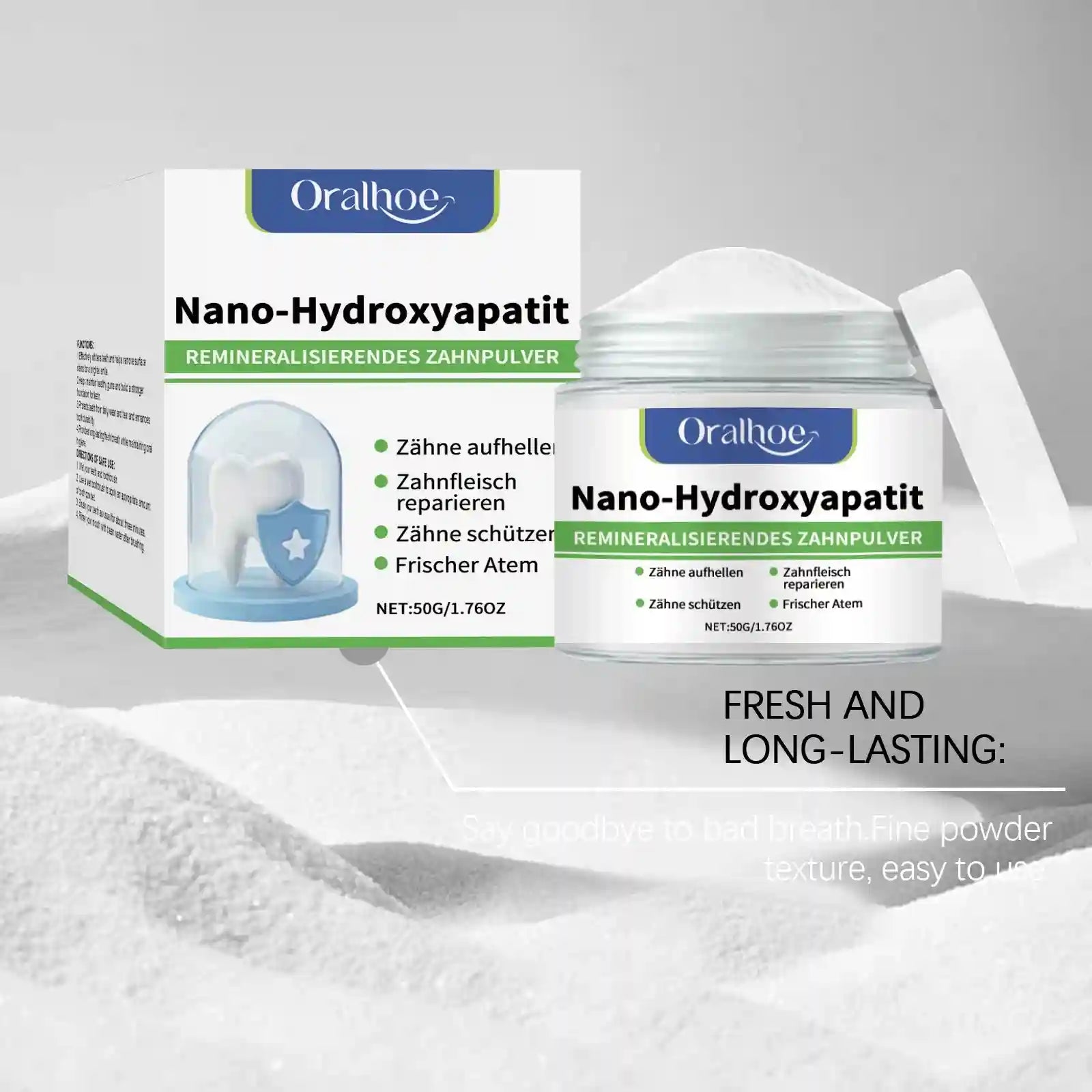 Tidesmit hydroxyapatite teeth whitening powder for professional stain removal and fresh breath oral care