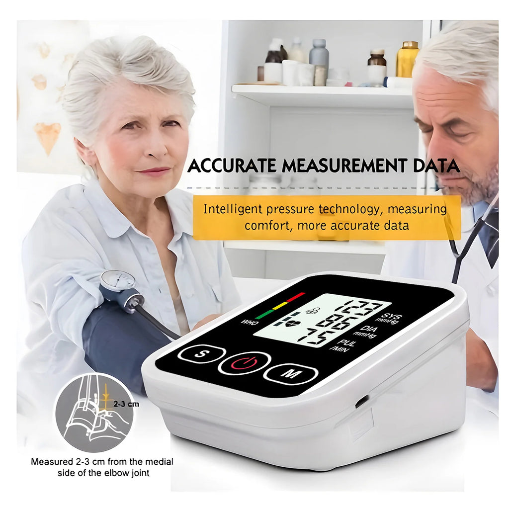 Portable Tonometer Digital Tensiometer Heart Rate Monitor Recharge Arm Blood Pressure Monitor BP Automatic Professional