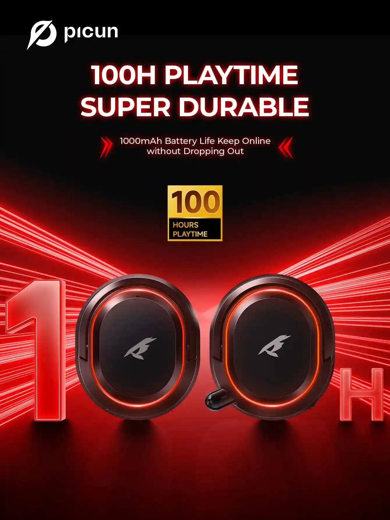 Wireless Gaming Headset with 7.1 Surround Sound and Low Latency Audio Tidesmit