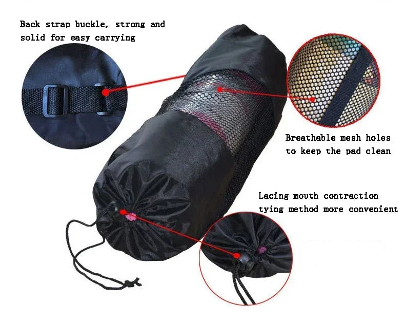 1 PCS Yoga Mat Bag Exercise Fitness Carrier Nylon Mesh Center Adjustable Strap Pilates Fitness Body Building Sports Equipment