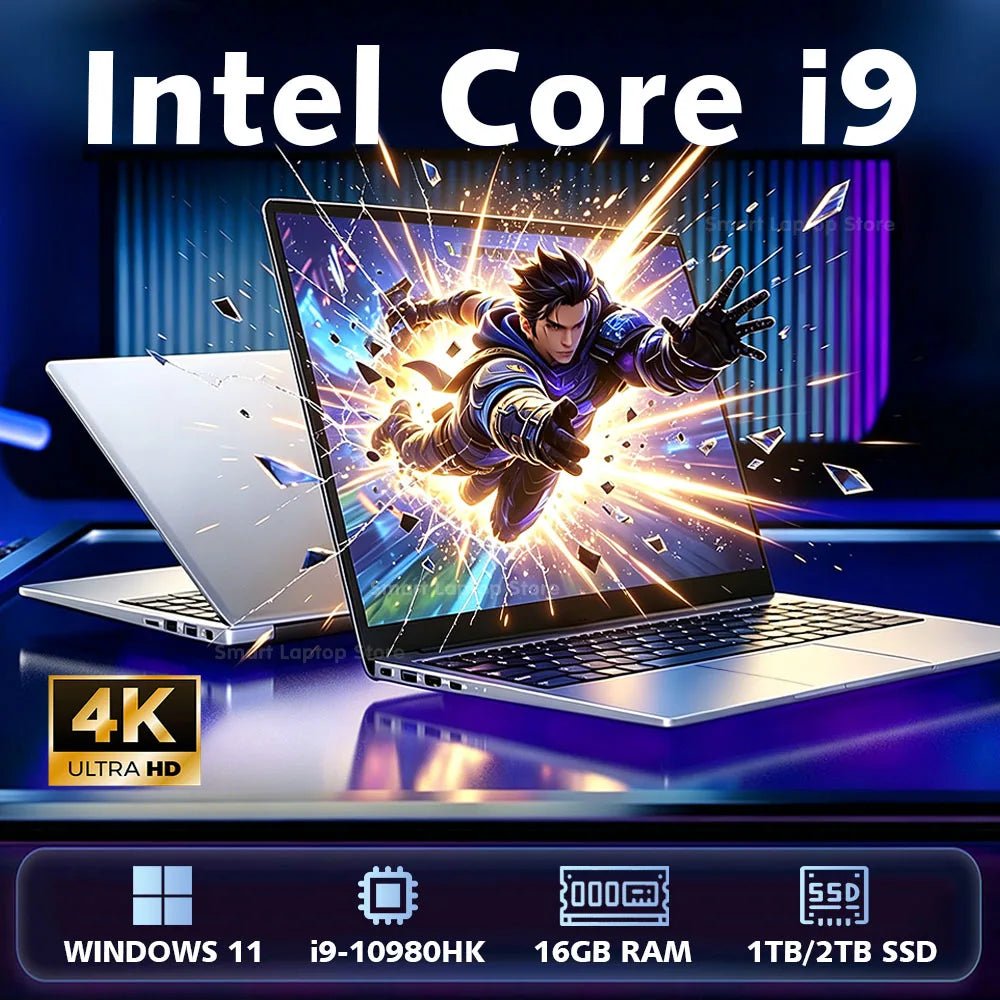 2026 14.1" Portable Windows 11 Laptop Intel Core i9 10980HK Computer 4K Screen 16GB RAM 1TB 2TB SSD Gaming laptops Laptop Bag