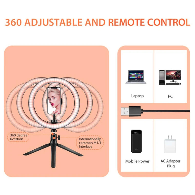 LED Ring Light with Tripod Stand for Video Live Streaming by Tidesmit Tidesmit