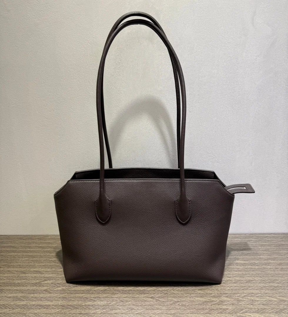 2026 new cow spine leather large capacity shoulder bag, leather handbag, commuting leather women's bag, high-end customized vers