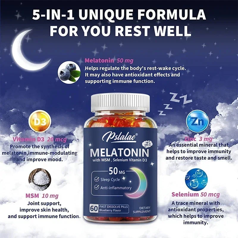 Melatonin Gummies 50 Mg - Improve Sleep Quality and Relaxation During SleepSupplementsSupplements