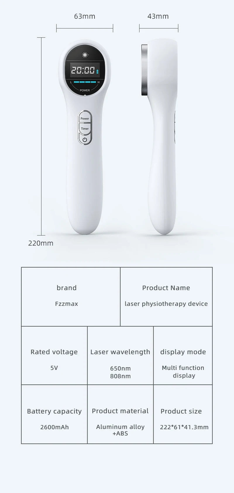 Hand-held Physical Treatment LllT Low-level Infrared Red Light Cold Laser Therapy Device For Relieve Neck Back Arthritis Pain