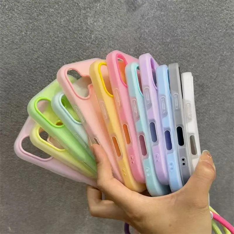 iPhone 15 Pro Max Matte Case with Wrist Strap - Slim Shock-Absorbing Cover Tidesmit