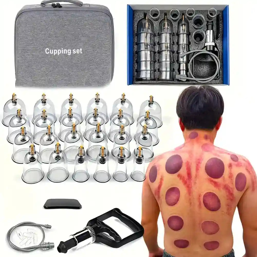 Cupping Therapy Set: 24-Piece Vacuum Massage Kit for Deep Tissue Relief Eye Massage Instrument Tidesmit