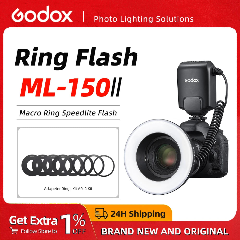 Godox ML-150II Macro Ring Flash – Professional DSLR Lighting Kit Tidesmit