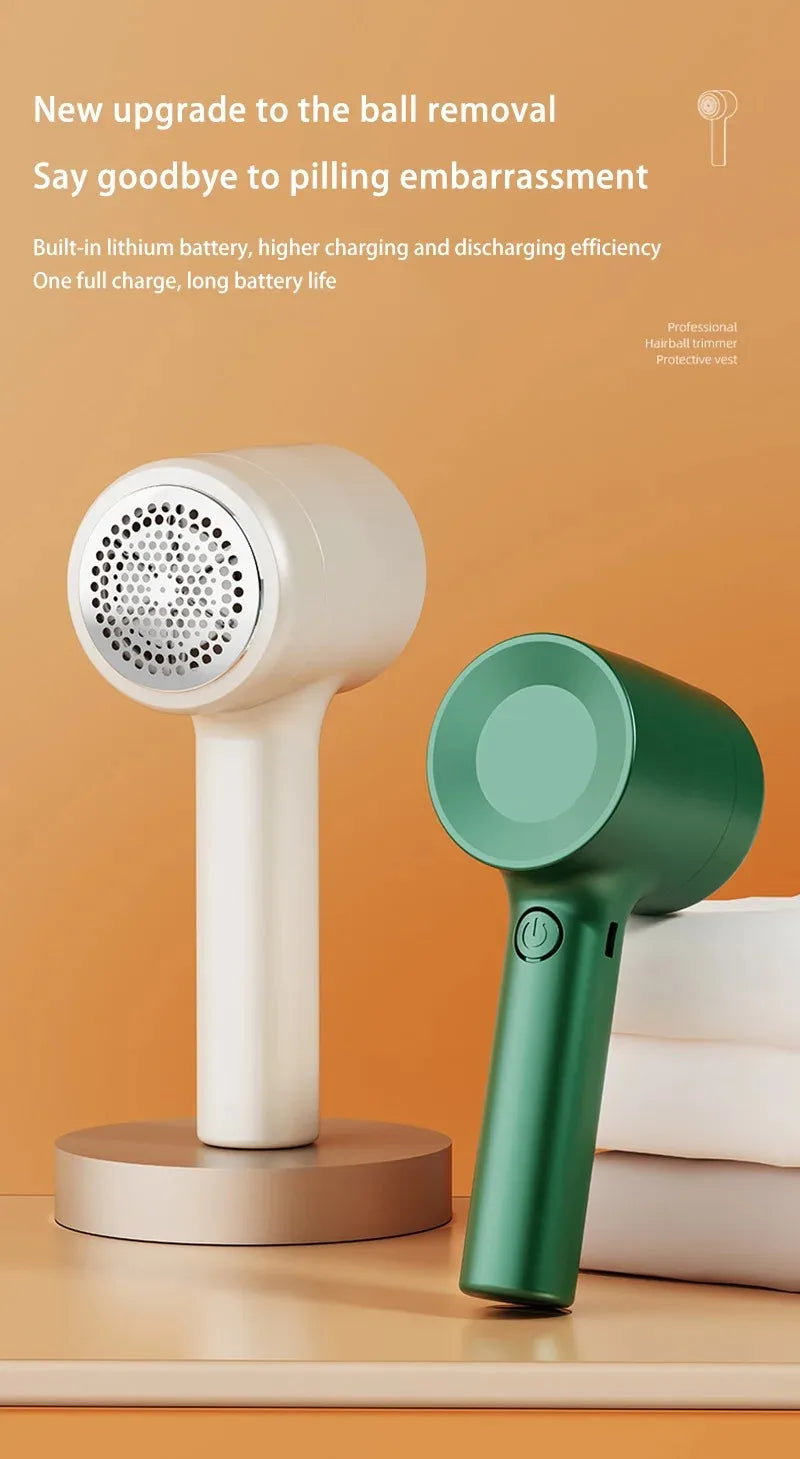 Tidesmit rechargeable fabric shaver and lint remover with ergonomic handle for removing hair balls from clothing