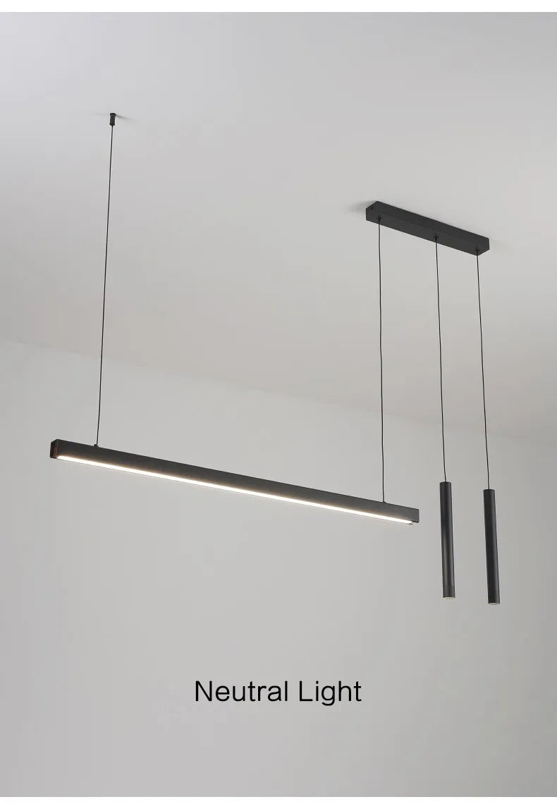 Modern Minimalist LED Ring Light | Nordic Linear Dining Chandelier Tidesmit