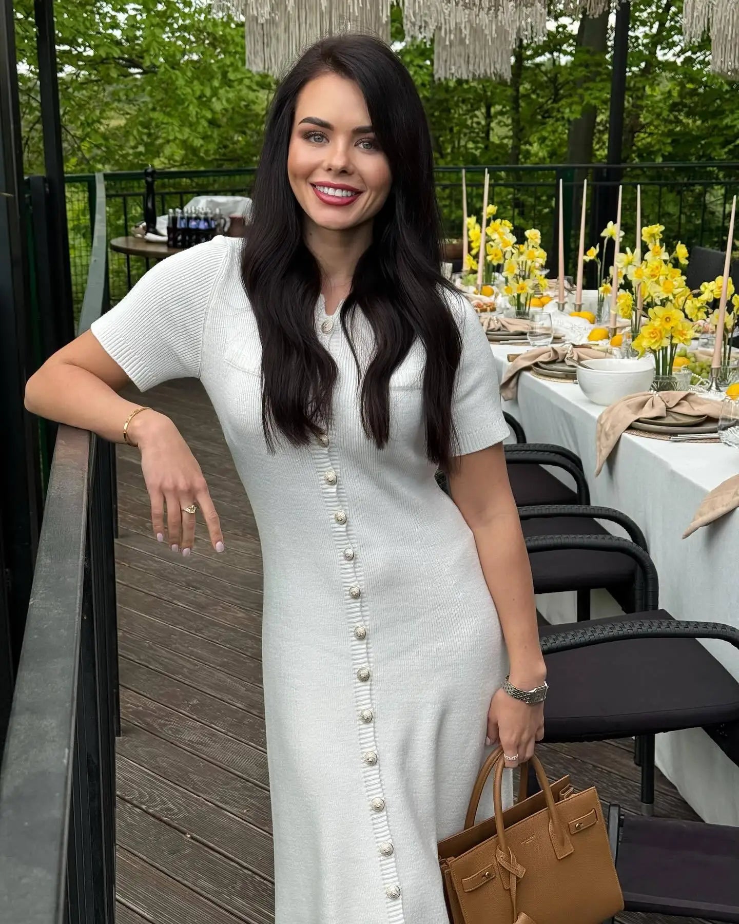 Tossy White Elegant Knitwear Maxi Dress For Women Short Sleeve Ribbed Slim High Waist Cardigan Dress Female Knit Long Dress 2025