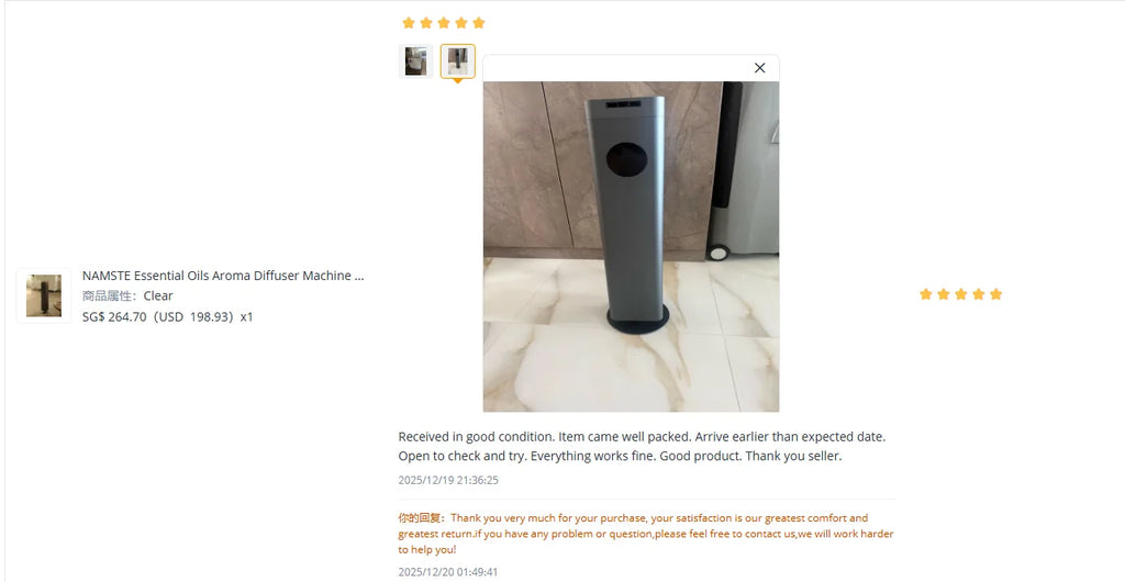 NAMSTE Electric Aromatic Diffuser Coverage 4000m³ Smart Bluetooth Essential Oils Fragrance Machine Home Hotel Scenting Device
