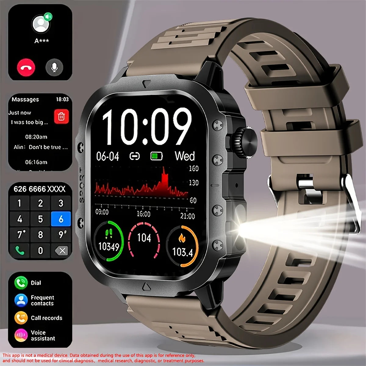 LAXASFIT 2026 New LED Smart Watch Men Bluetooth Calling Voice Control Multi Sport Modes Health Monitor Outdoor Smartwatch