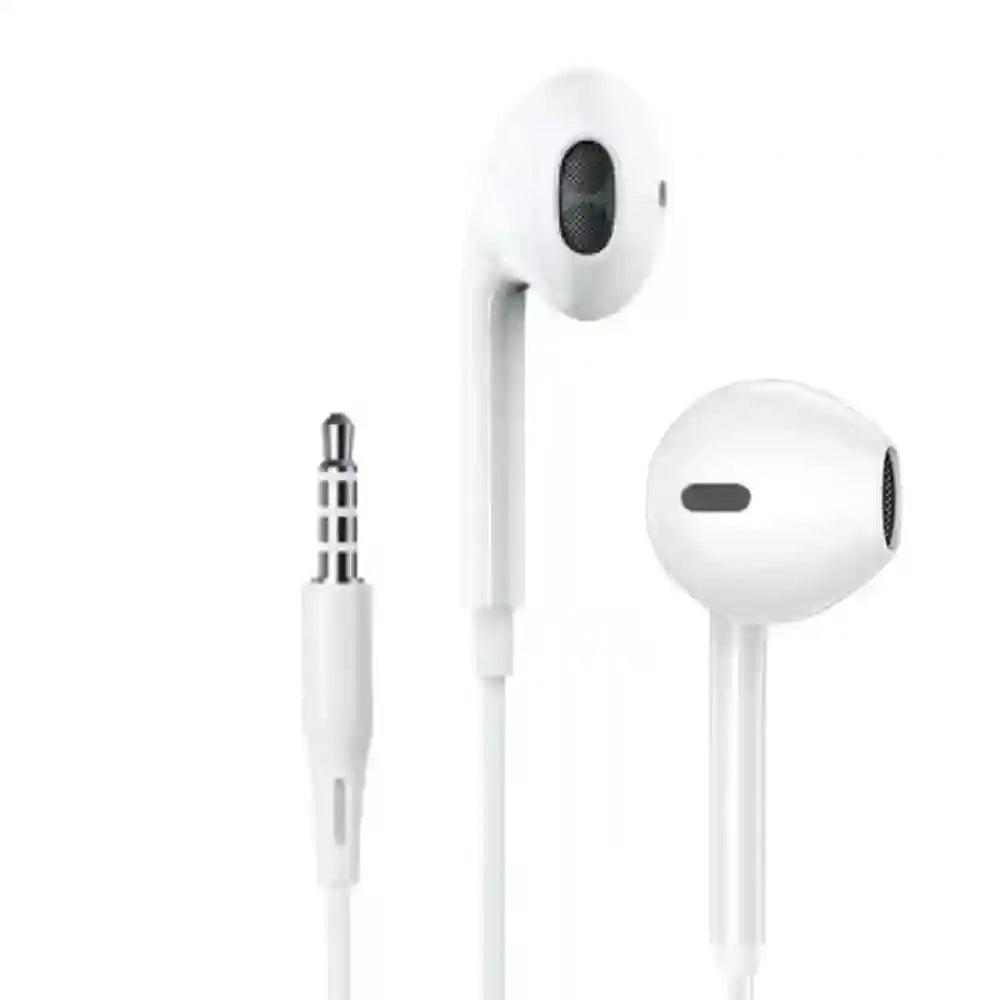 Wired In-Ear Headphones with HD Mic - Deep Bass 3.5mm Earbuds WHITE Tidesmit