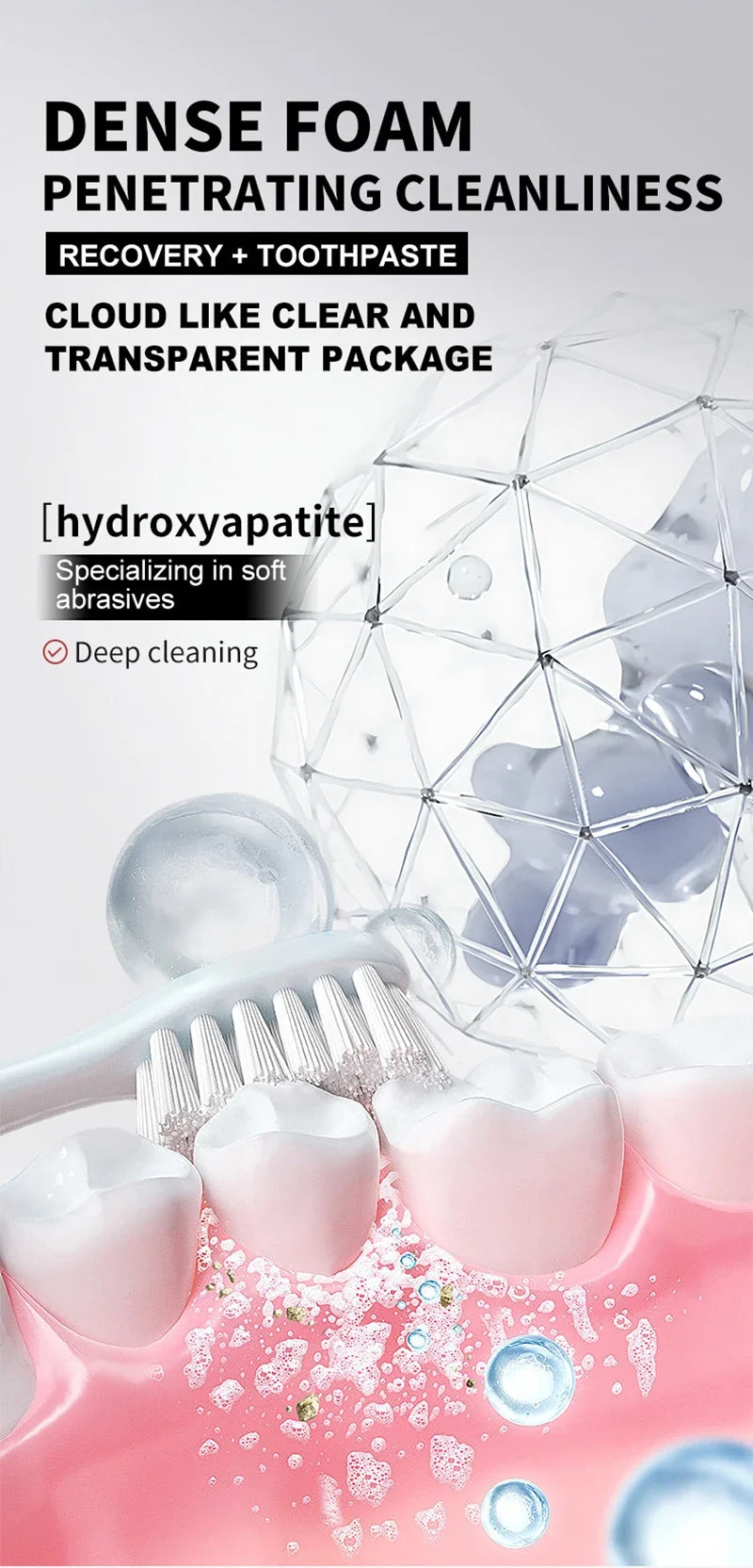 Tidesmit 7.5% Hydroxyphosphate teeth whitening toothpaste for stain removal and long-lasting fresh breath.
