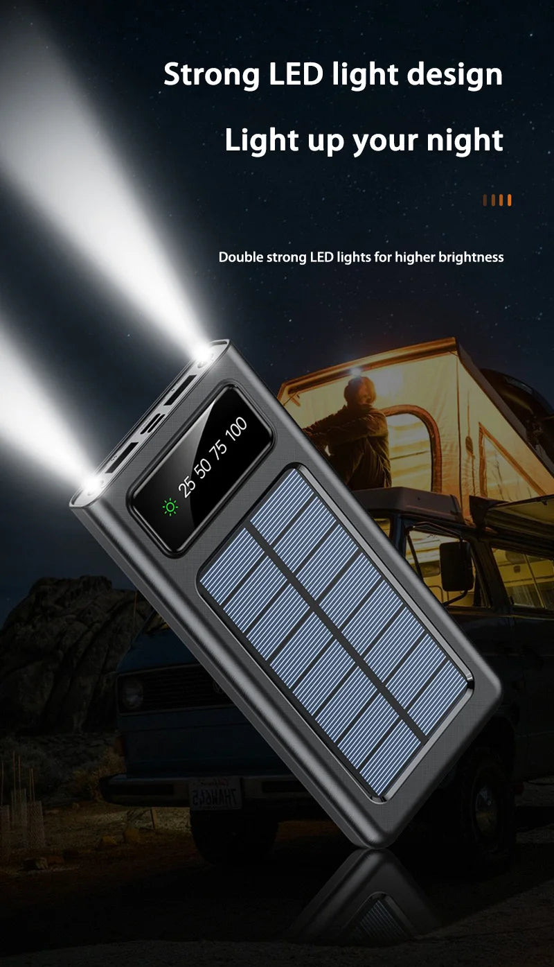 200000mAh Solar Power Bank 120W Fast Charging Portable Charger Tidesmit