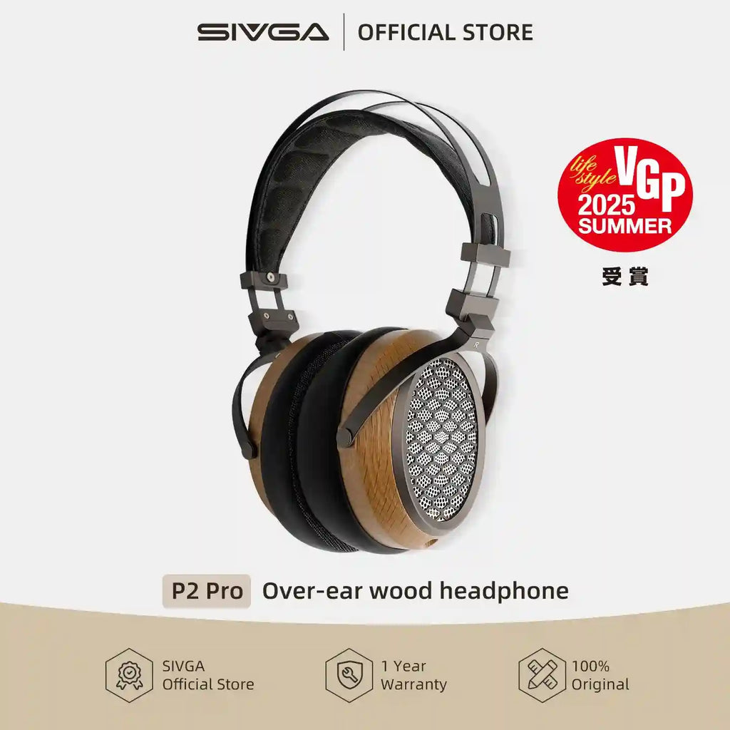 SIVGA P2 Pro Planar Magnetic Headphones | Open Back Walnut Wood Tidesmit