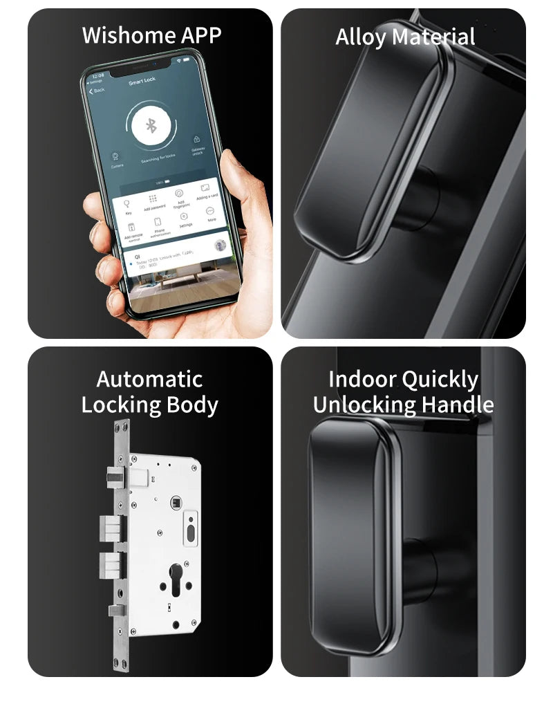 3D Face Recognition Digital Door Lock Unlock Smart Lock With Camera FIngerprint Password Unlock Keyless Electronic Door Lock