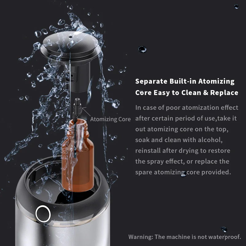 Car Diffuser Waterless Essential Oil Aroma Diffuser Rechargeable Dual-Mist Tech Smart Start/Stop For Home/Vehicle Air Freshener