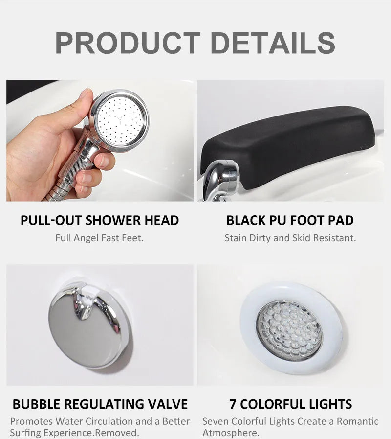 Electric Pedicure Foot Bath Basin - Professional Heat Therapy Massager Massage Chairs Tidesmit