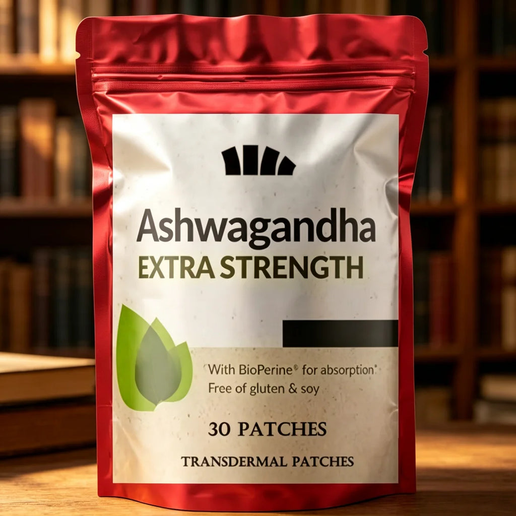 30 Patches Ashwagandha Transdermal Patches Natural Energy, Strength Stress & Mood Support