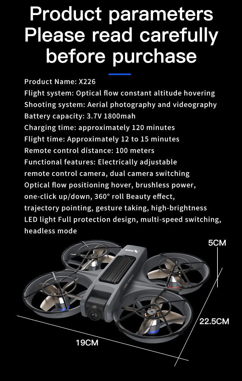 4K Camera Drone with Obstacle Avoidance and Dual Screen Remote Control Tidesmit
