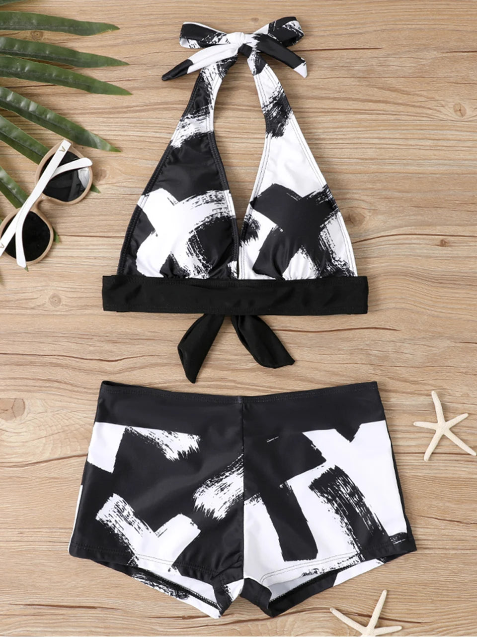 2025 High Waist Bikinis Women Sports Swimwear Print Bathing Suit Female Padded Beach Wear Bathers Swimming Swimsuit Summer
