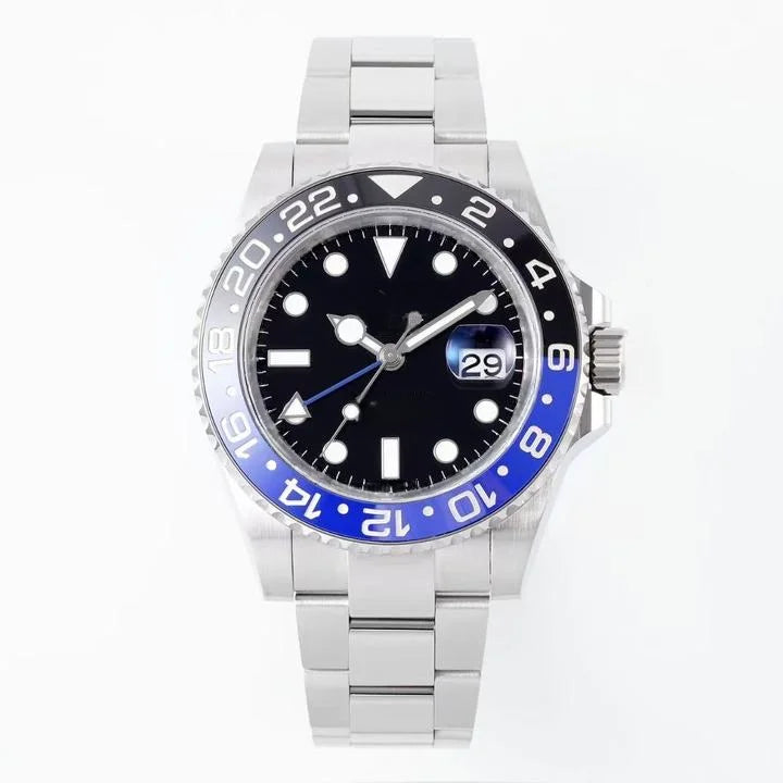 Luxury Men's Mechanical Watches Blue Black Ceramic GMT Stainless Steel Sport Waterproof Mens Watches Luxury Automatic for Men