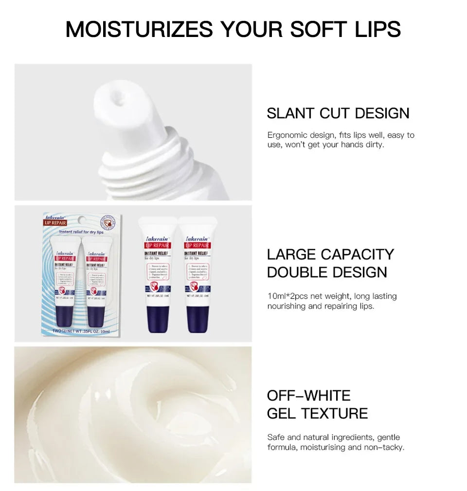 Lip Repair Gel: Instant Moisturizing Balm for Dry Lips - 2 Pack Lip Care Tidesmit