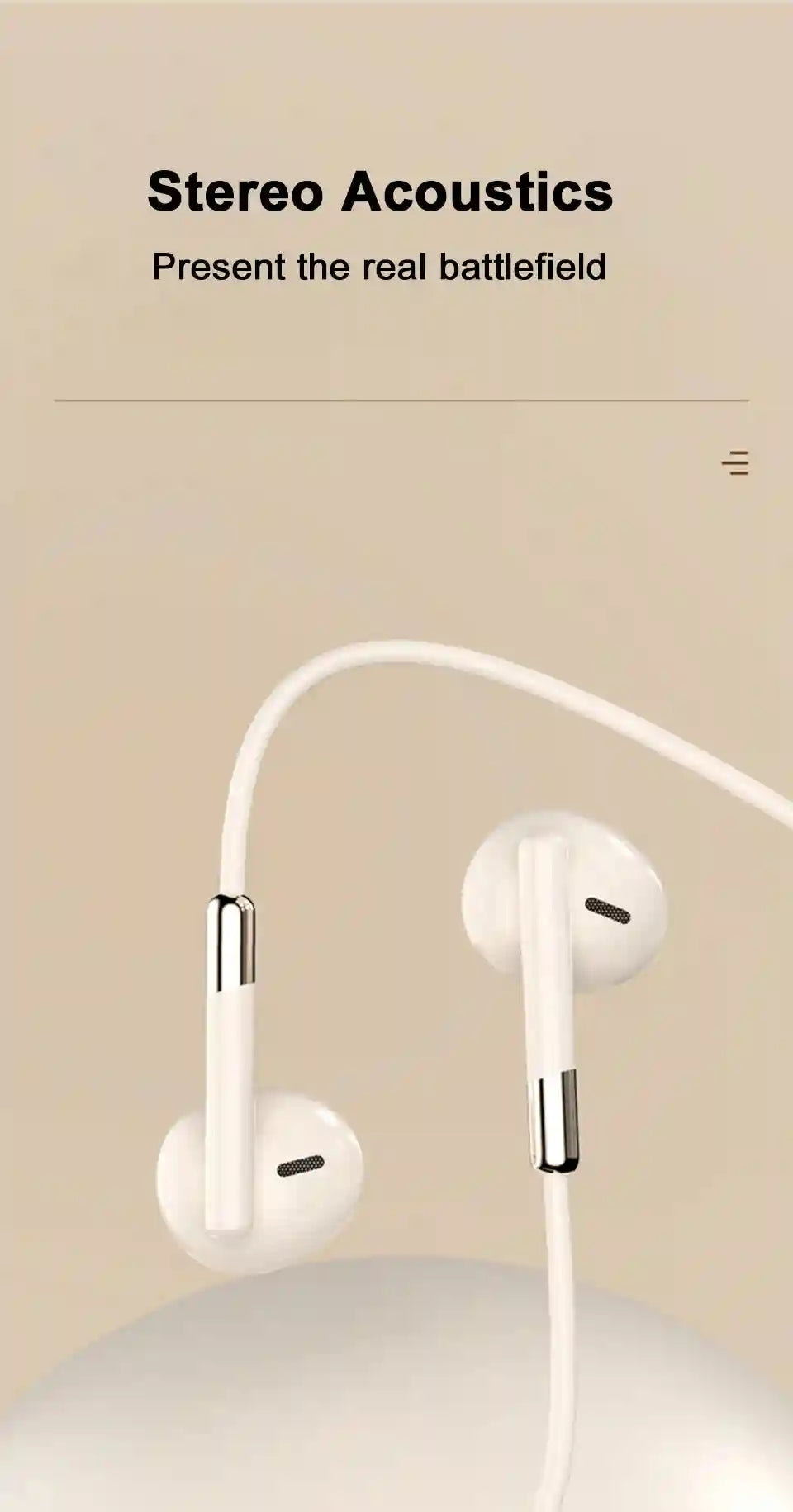 USB C Wired Headphones | HiFi Stereo Sound for Galaxy and iPhone Tidesmit