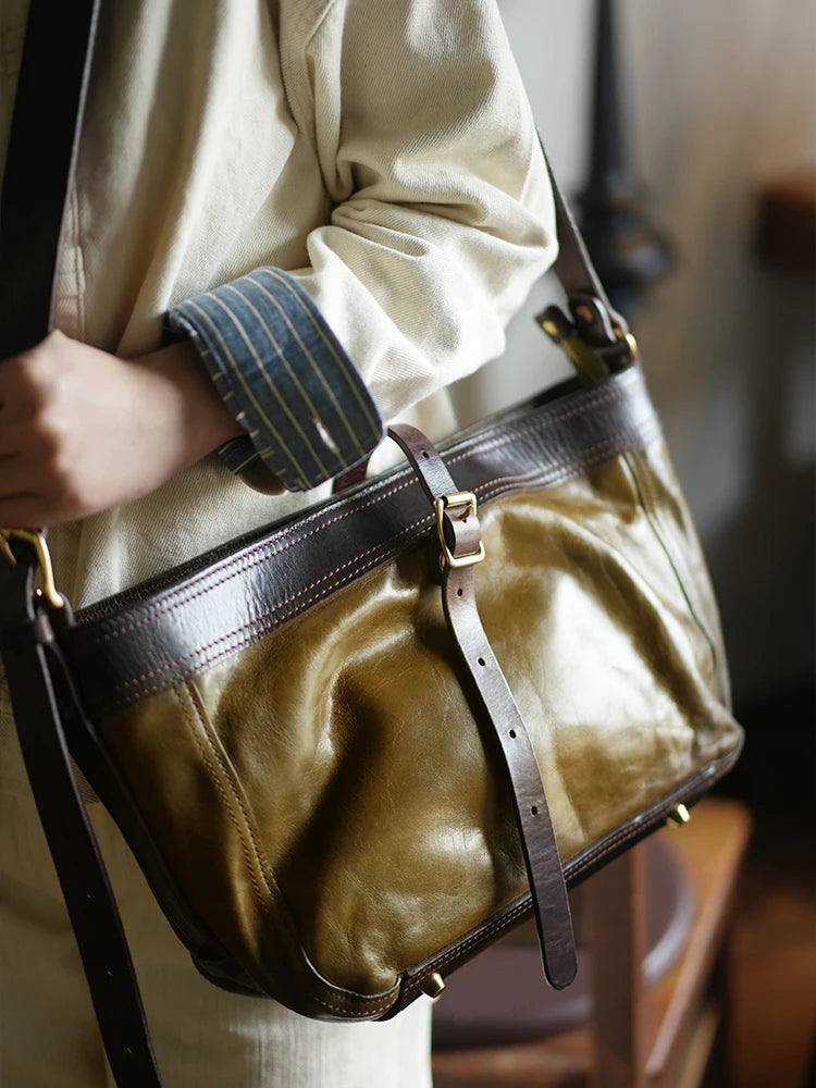 PNDME vintage high-quality first layer cowhide women shoulder bag outdoor travel designer handmade genuine leather underarm bag