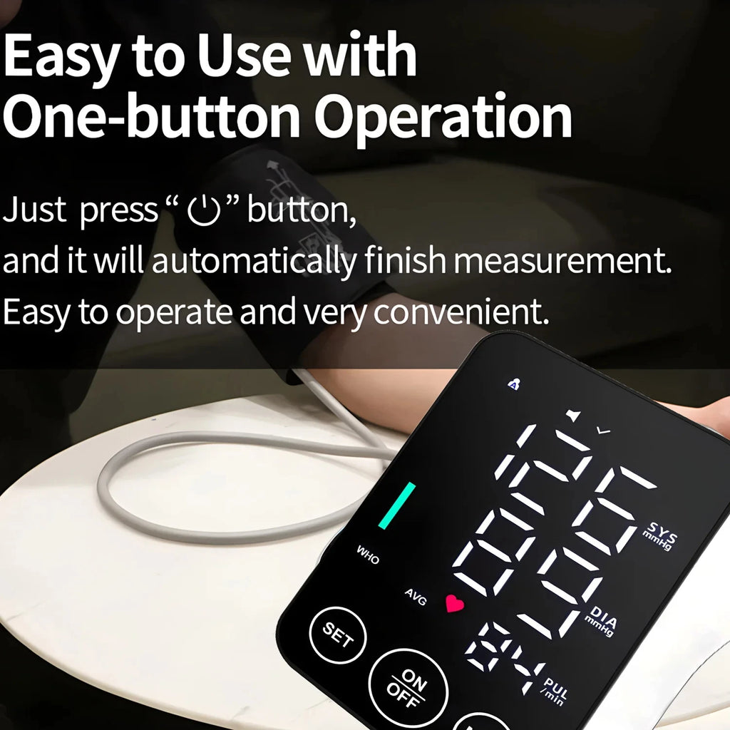 Spanish Voice Medical Digital Lcd Upper Arm Blood Pressure Monitor Cuffs Home Heart Rate Meter Tonometers Large Cuff Automatic