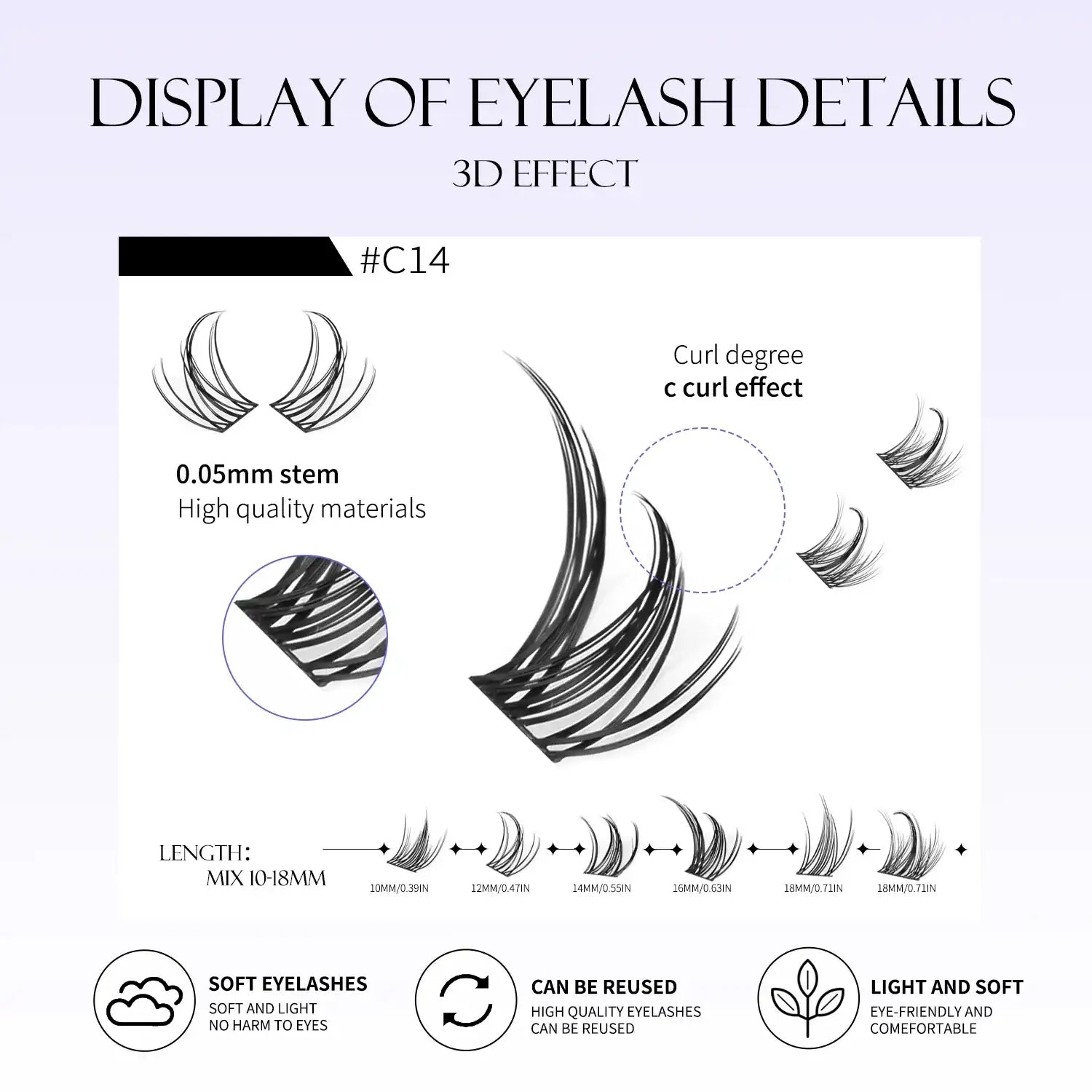 GROINNEYA Eyelashes Clusters 320 pcs Natural Eyelash extension Cluster Lashes Volume Mixed Tray Lashes Cluster Natural