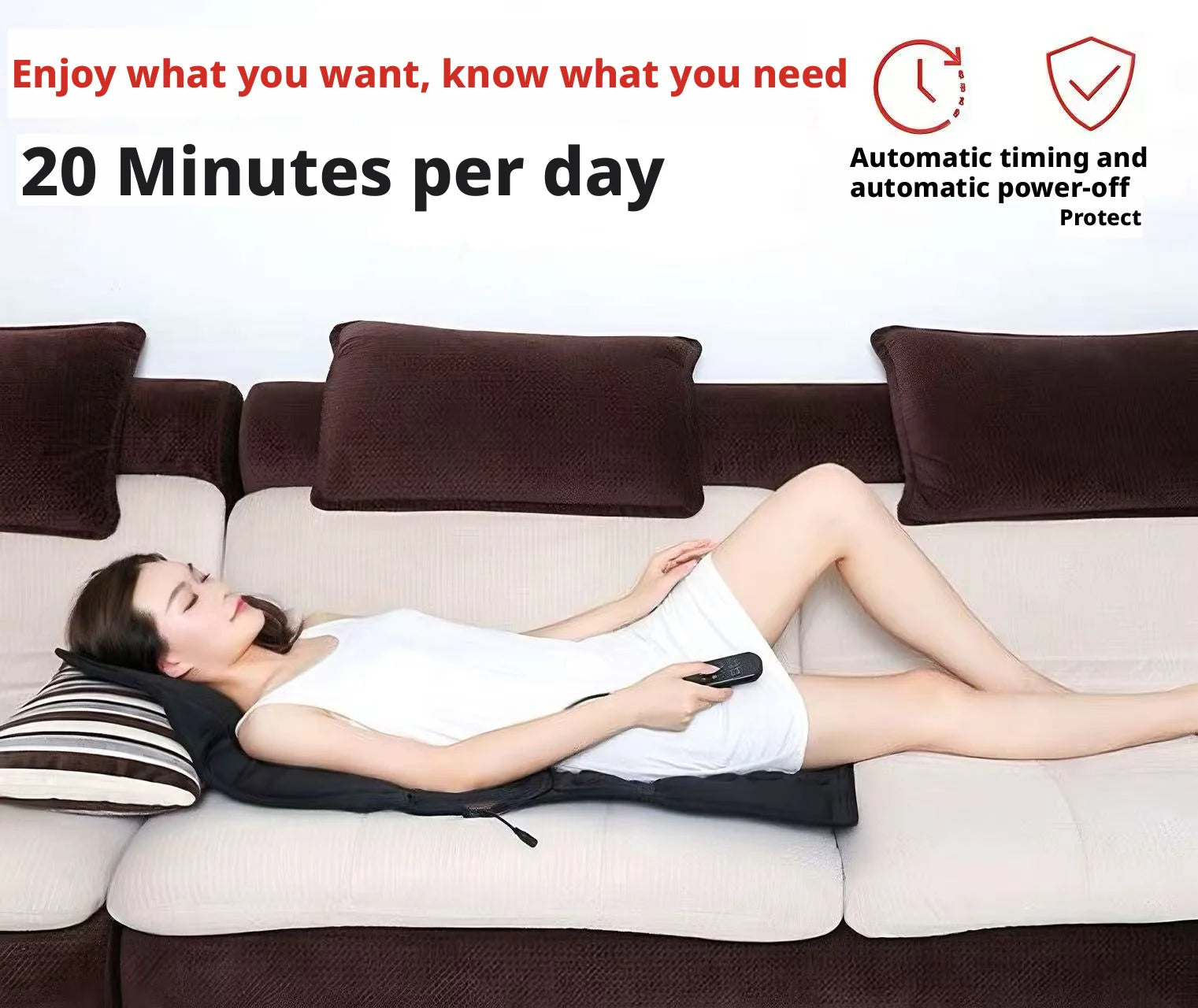 Electric Massage Cushion with Heat Therapy for Car and Home Massage Cushion Tidesmit