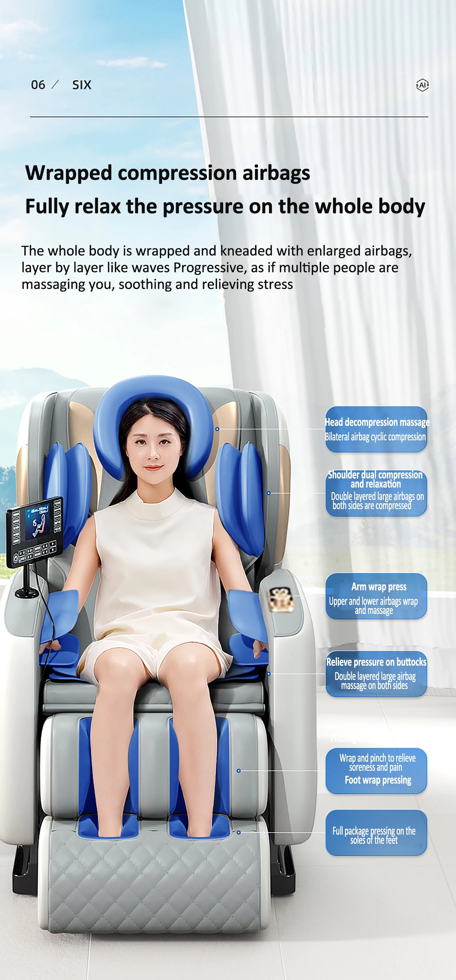 Electric Massage Chair Zero Gravity with Voice Control - Tidesmit Massage Chairs Tidesmit