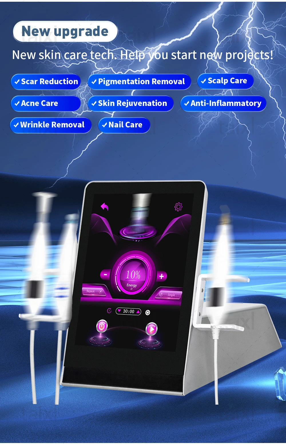 Cold Hot Plasma Machine for Facial Care and Skin Rejuvenation - Tidesmit Body Shaping Massage Equipment Tidesmit