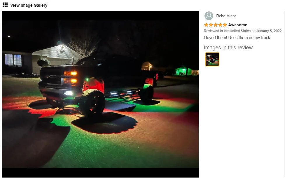 RGB LED Rock Lights for Trucks - App Controlled Neon Underglow Kit Tidesmit