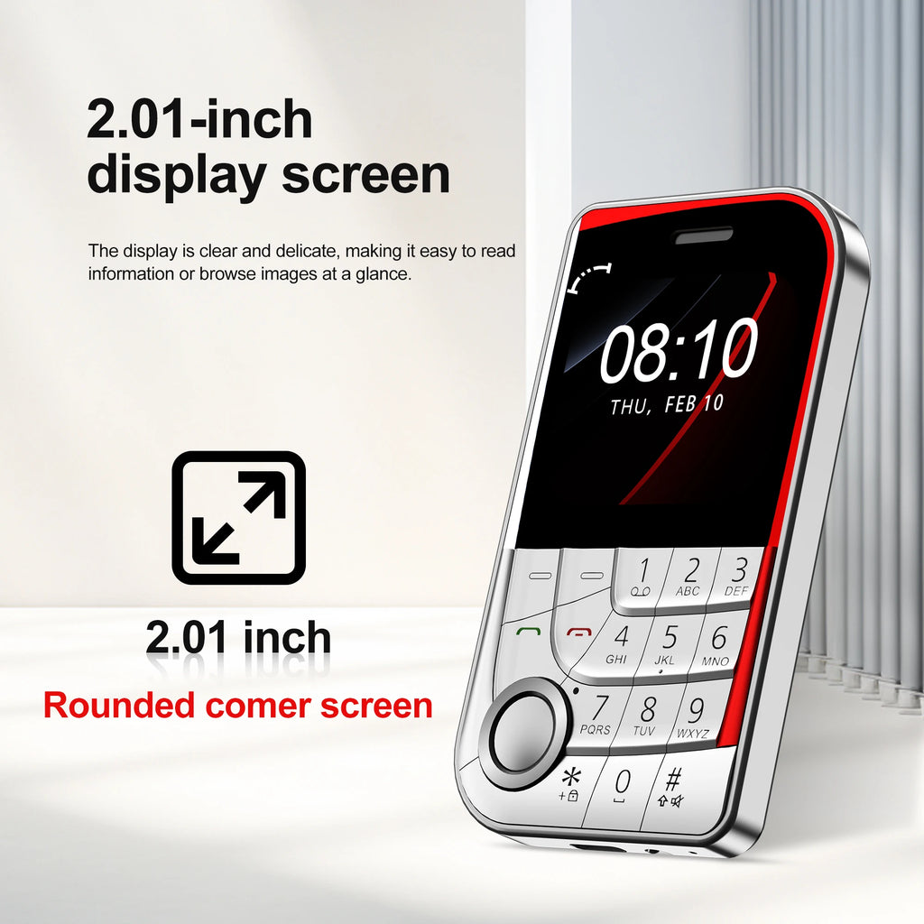 SERVO V10 Card Phone 2.01" Display 2G GSM Dual SIM Standby MP3/MP4 Magic Voice Speed Dial Torch Button Small Cellular Telephones