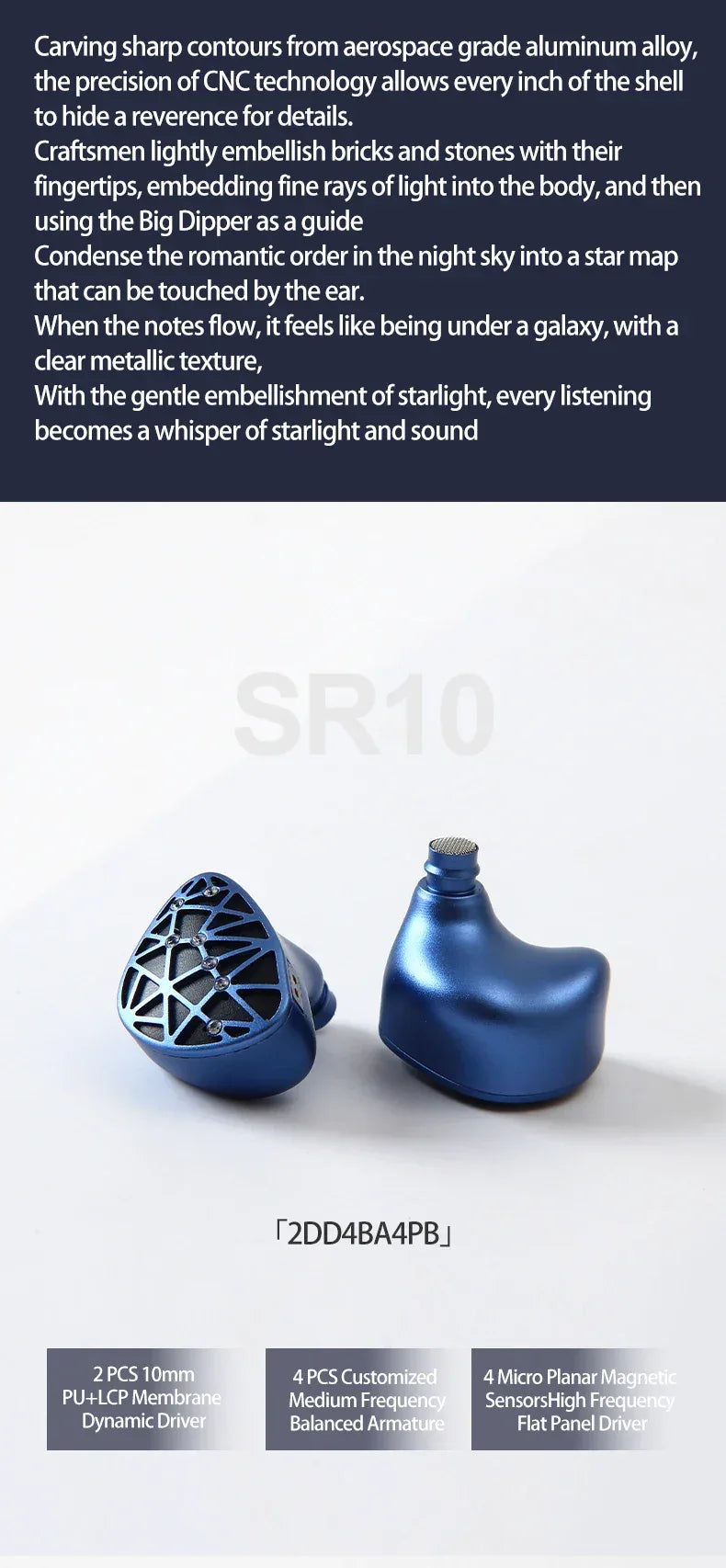 SoundRhyme SR10 10-Driver Hybrid HiFi Wired IEMs by Tidesmit Tidesmit