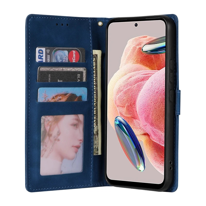 Redmi Note Wallet Case - Shock-Absorbing Leather Flip Cover Tidesmit