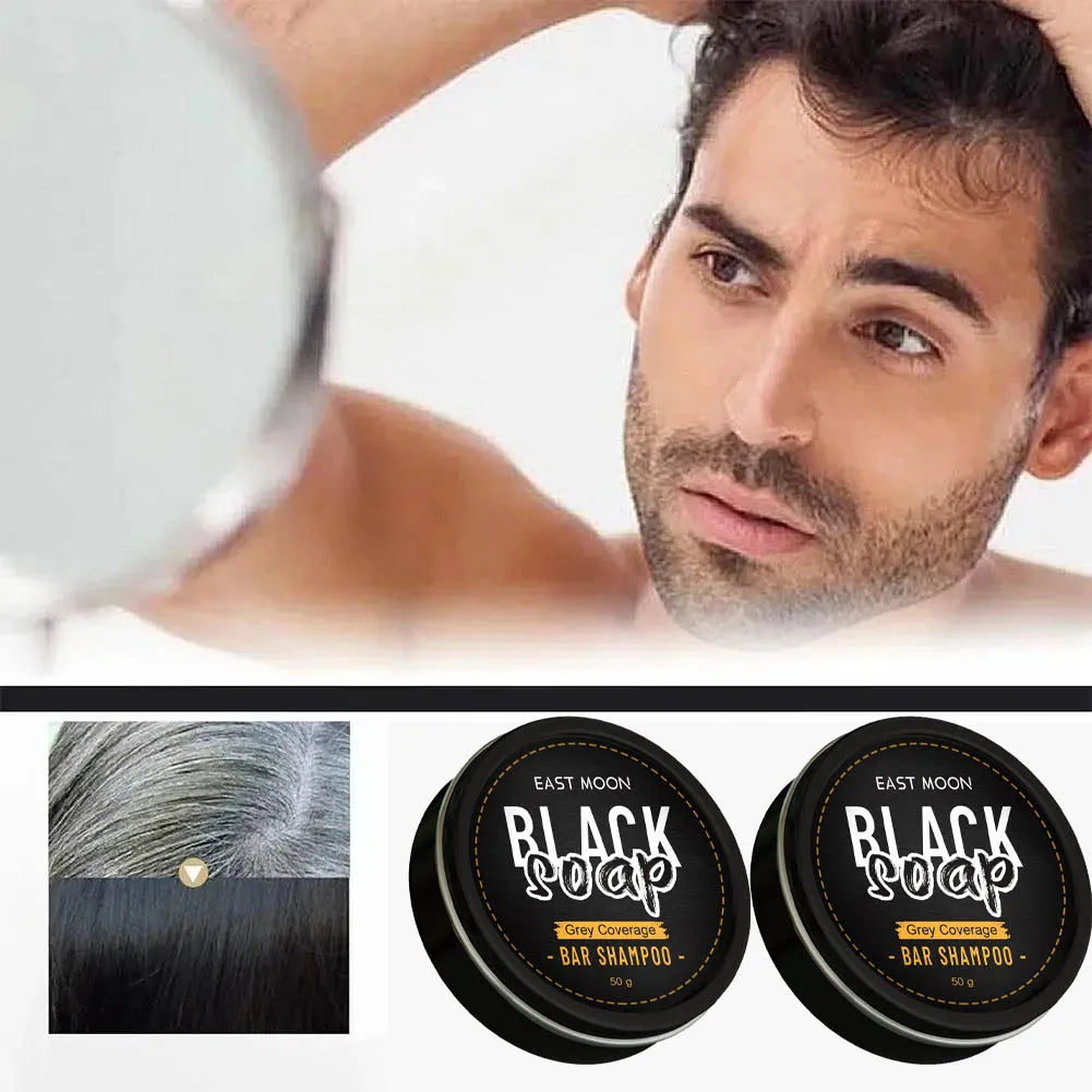 Polygonum Multiflorum Black Hair Soap Darkening Shampoo Bar Repair Gray White Color Dye Face Hair Body Shampoo For Man Women