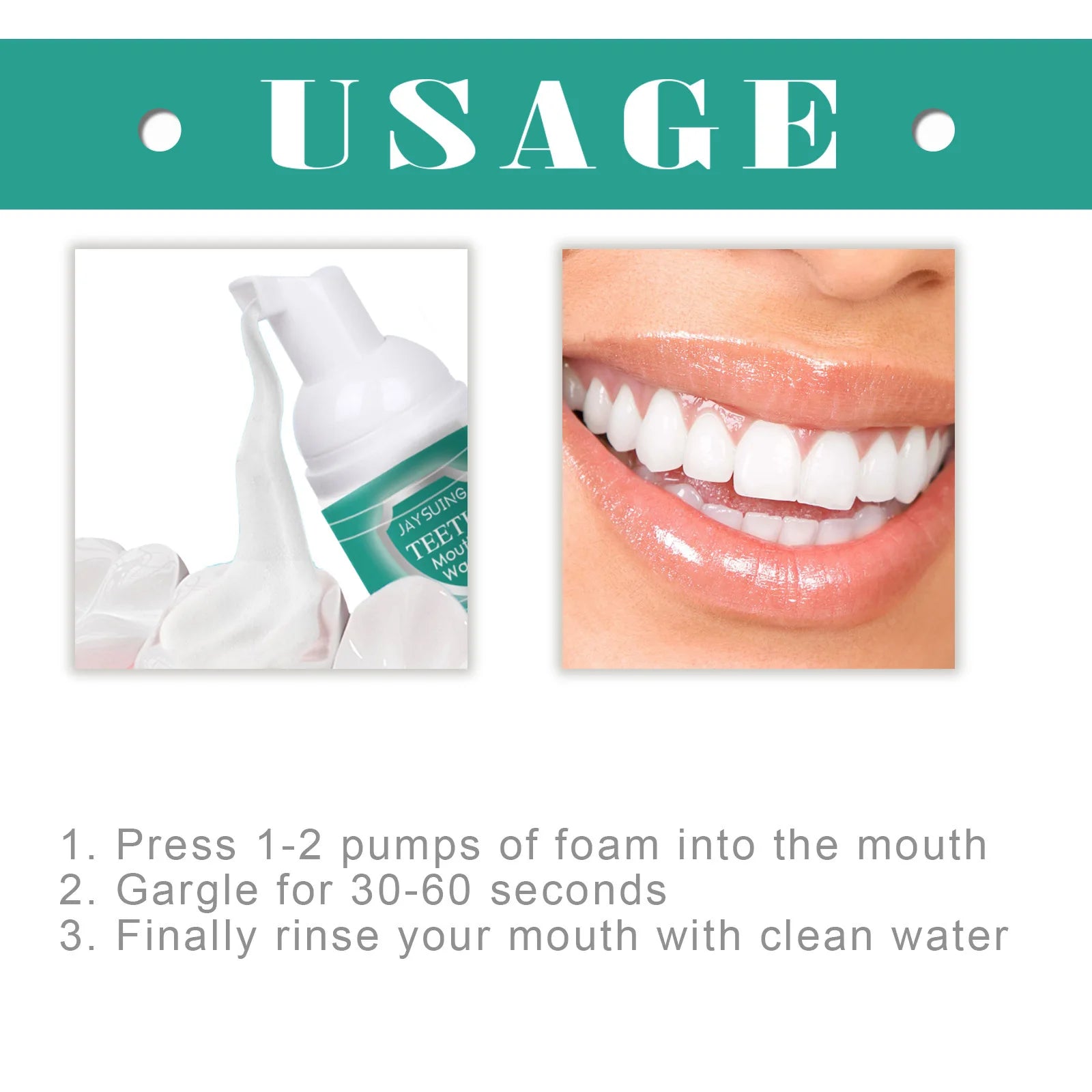 Tidesmit teeth cleansing mousse for plaque removal, dental repair, and brightening whitening foam.