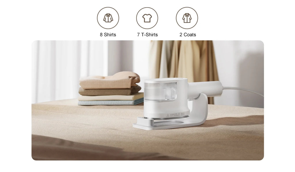 Tidesmit MIJIA handheld garment steamer for clothes ironing and mite removal, portable electric steam cleaner tool.