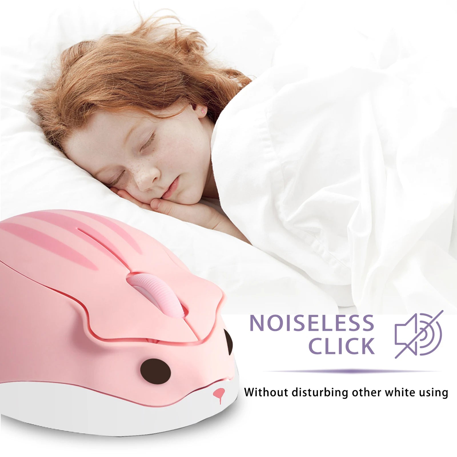 Mini Wireless Mouse 3D Cute Hamster 2.4G Bluetooth Dual Mode Connectivity Long Battery Life Mute USB Optical Mouse For Laptop PC