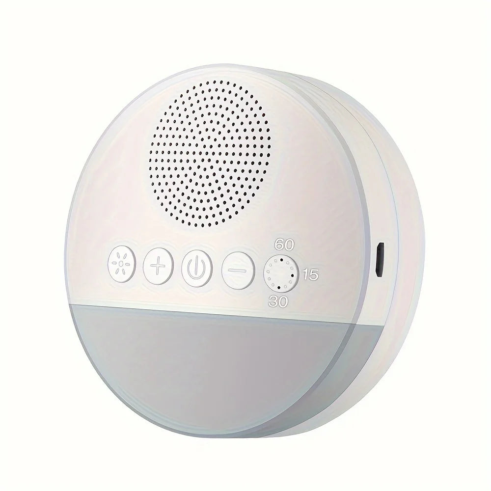 1200mAh Portable USB Rechargeable White Noise Machine with Night Light, 9 Soothing Sounds, Timer Shutdown for Home/Office Use