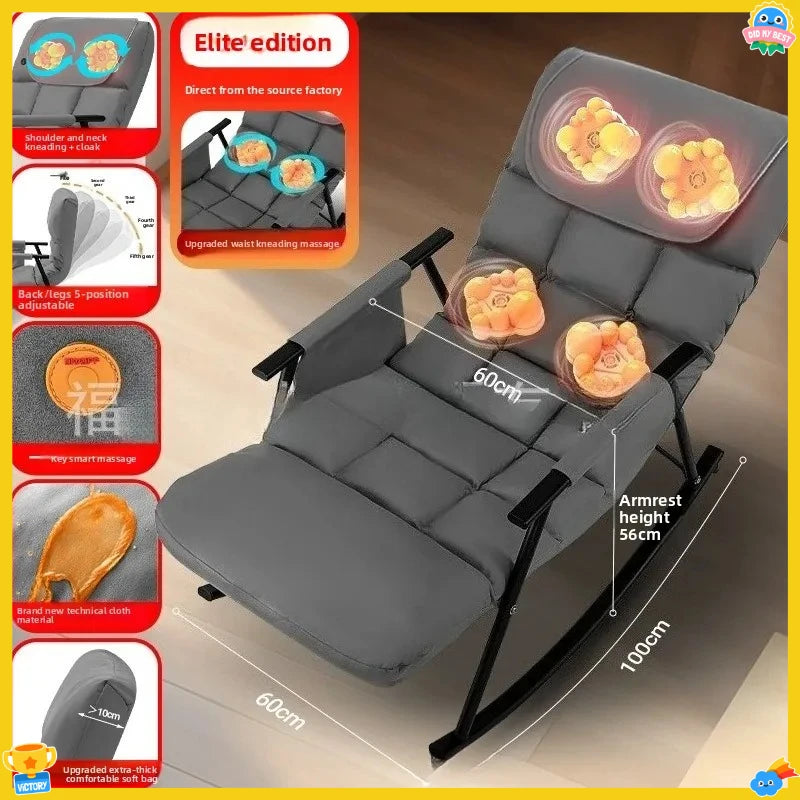 Massage Chair Rocking Recliner | Ergonomic Heated Seat – Orange & Ash Massage Chairs Tidesmit