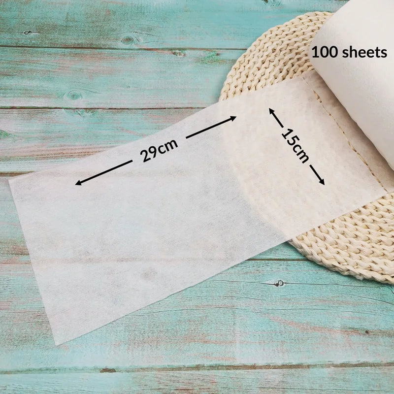 4PCs 100% Biodegradable & Flushable Nappy Liners Cleaning Diaper Insert Cover Wipes One Set for 4 Rolls Bamboo Liners One Set
