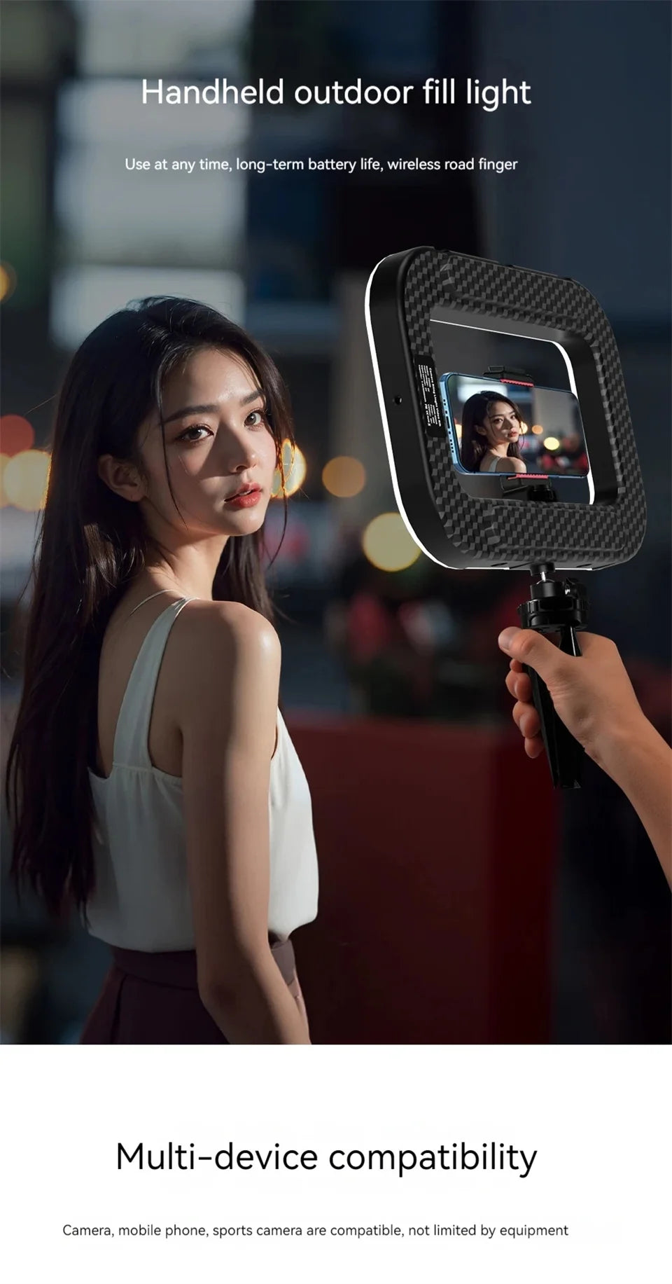 Handheld Ring Light for Phone - Portable LED Vlog Lighting Tidesmit