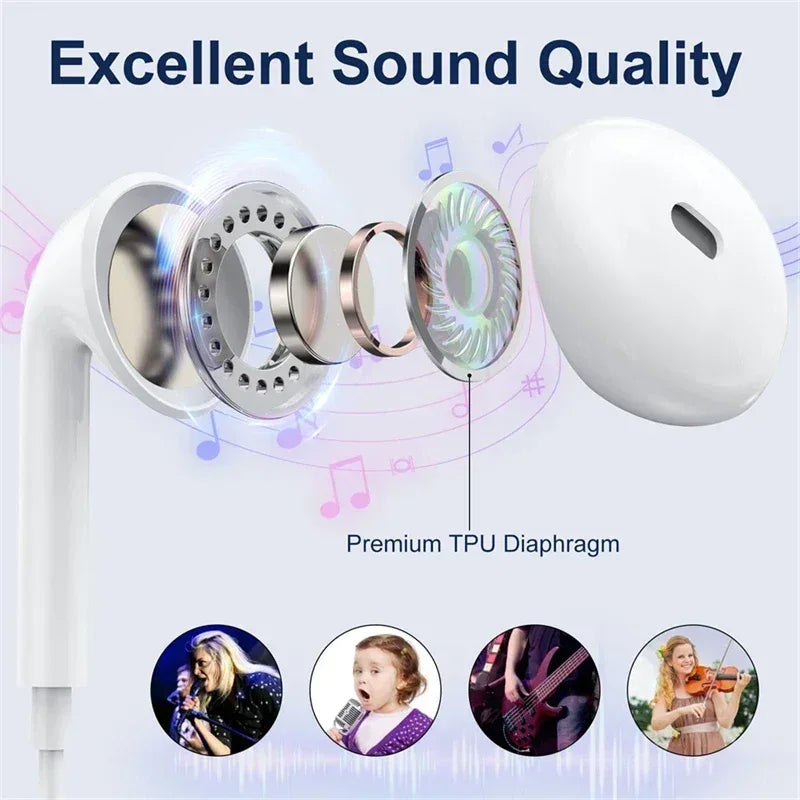 Tidesmit USB C Wired Earphones - Hi-Res Audio In-Ear Headset Tidesmit