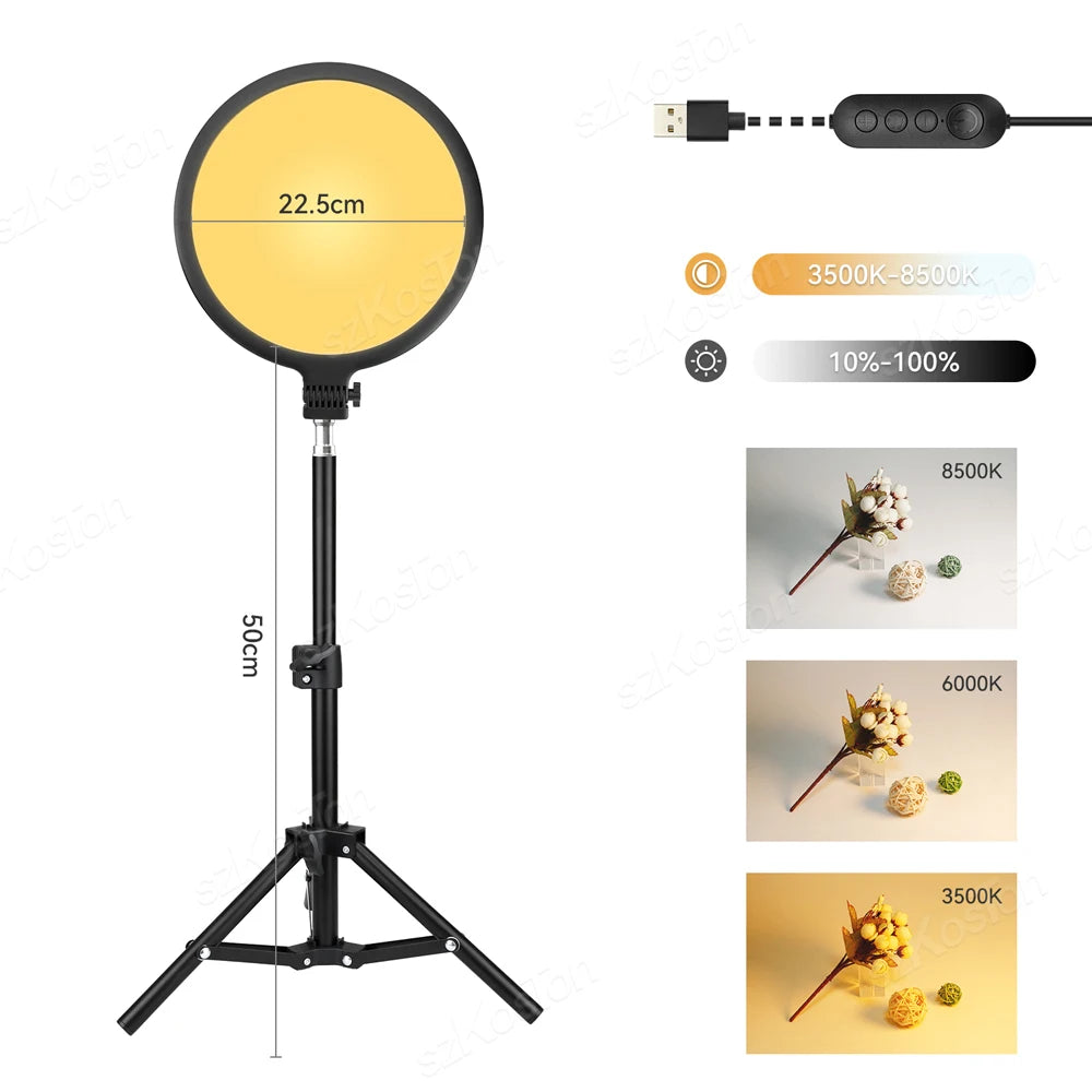 10-Inch LED Ring Light with 2M Adjustable Tripod for Professional Streaming with 0.5M tripod China Mainland Tidesmit